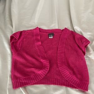 LAST CHANCE Pink cropped short sleeve sweater